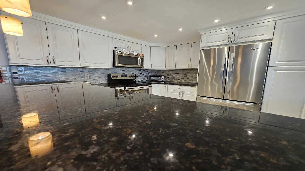 view of kitchen counter at Maybury Mansion condo